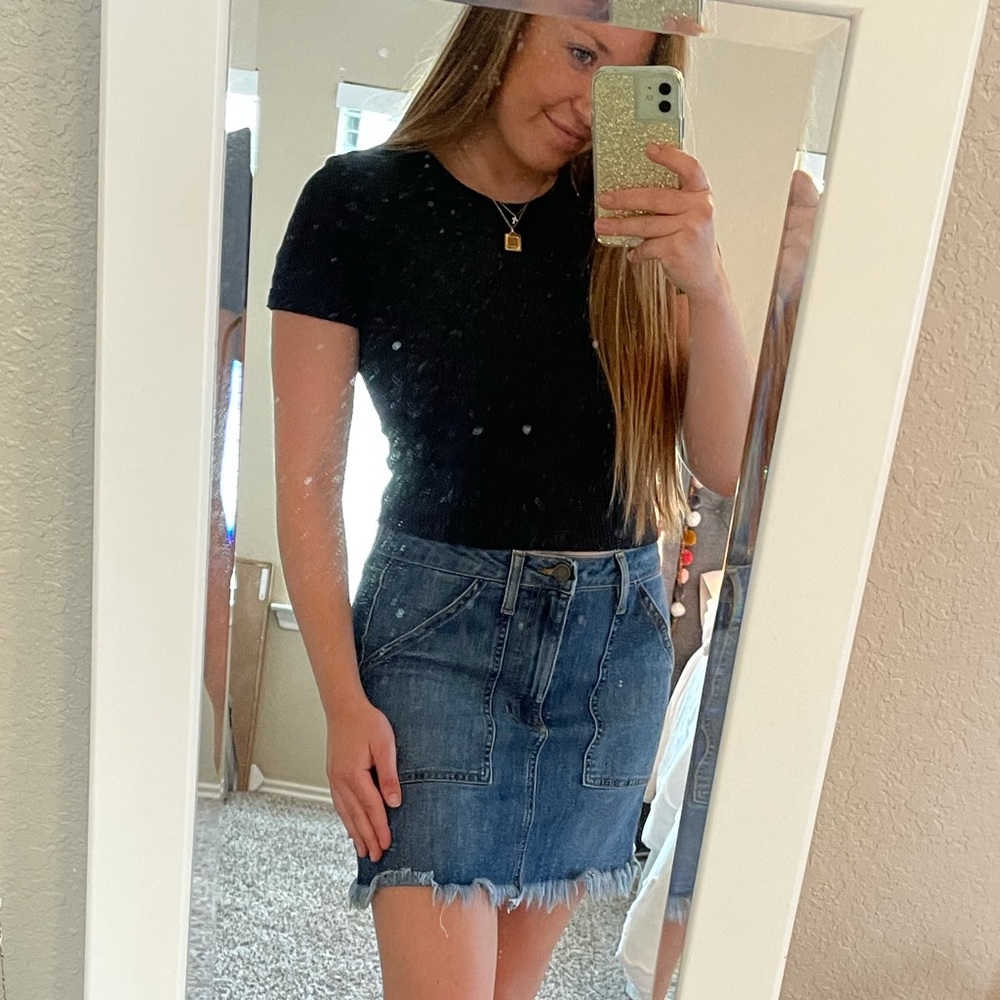 Just Black Jean Skirt